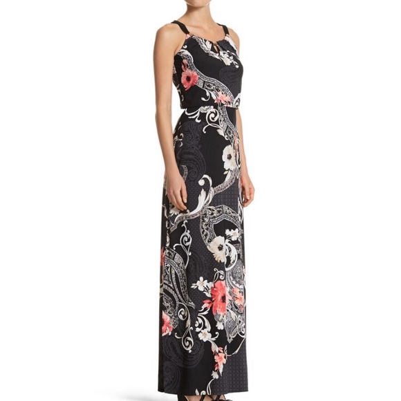 White House Black Market Dresses & Skirts - NWT WHBM black floral pattern maxi dress